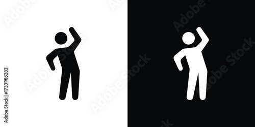 Fitness exercise icons set. vector icons designed in filled style