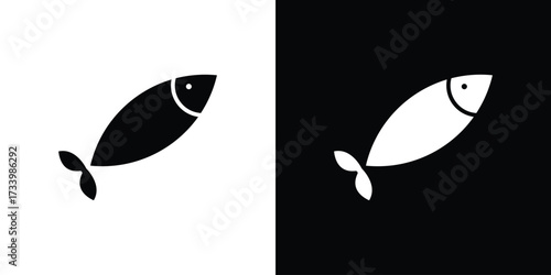 Fish icons set. vector icons designed in filled style