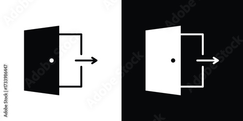 Exit icons set. vector icons designed in filled style