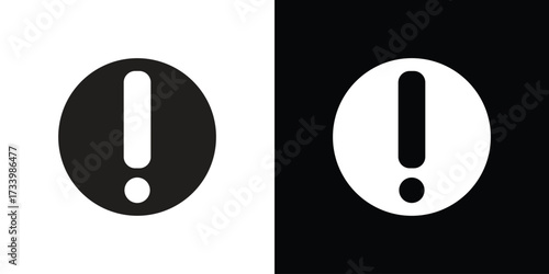 Exclamation interface icons set. vector icons designed in filled style