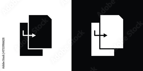 Duplicate icons set. vector icons designed in filled style