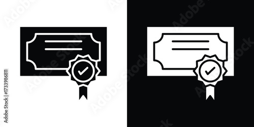 Diploma icons set. vector icons designed in filled style