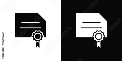 Diploma icons set. vector icons designed in filled style