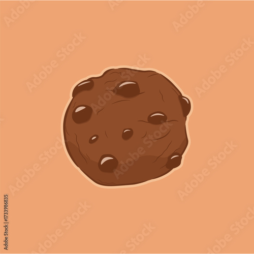Illustration of a coockie with chocochips sprinkles biscuit or chocolate cookie cartoon