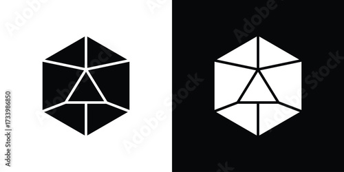 Dice d20 icons set. vector icons designed in filled style