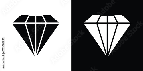 Diamond icons set. vector icons designed in filled style