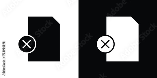 Delete Document icons set. vector icons designed in filled style