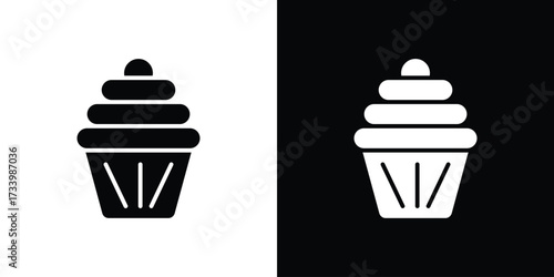 Cupcake icons set. vector icons designed in filled style