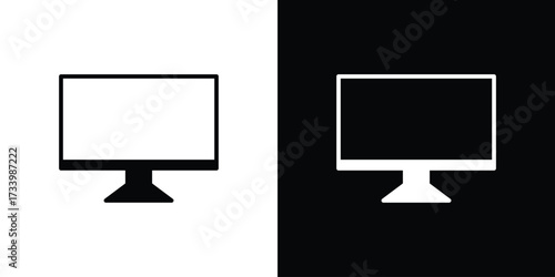 Computer screen icons set. vector icons designed in filled style