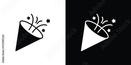 Confetti icons set. vector icons designed in filled style