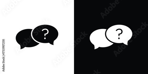 Comment question icons set. vector icons designed in filled style