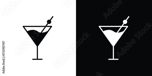 Cocktail icons set. vector icons designed in filled style