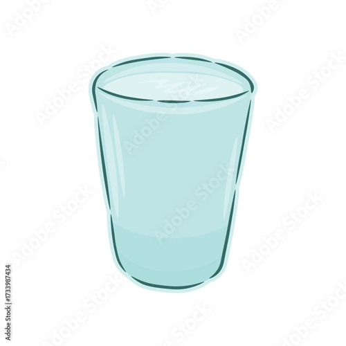 illustration of a glass of water, cold drink, sparkling water, soda water, healthy fresh drink