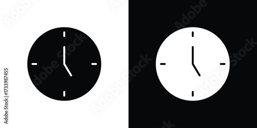 Clock-five icons set. vector icons designed in filled style