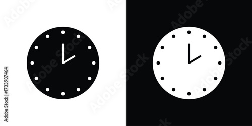 Clock two icons set. vector icons designed in filled style