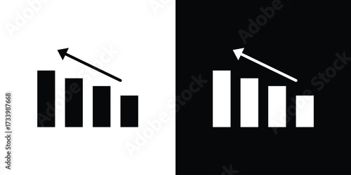 Chart histogram icons set. vector icons designed in filled style