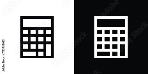 Calculator icons set. vector icons designed in filled style