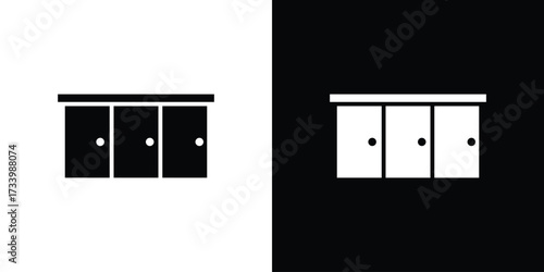 Cabinet icons set. vector icons designed in filled style