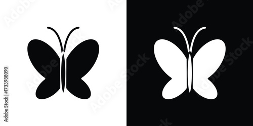 Butterfly icons set. vector icons designed in filled style