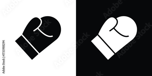 Boxing glove icons set. vector icons designed in filled style