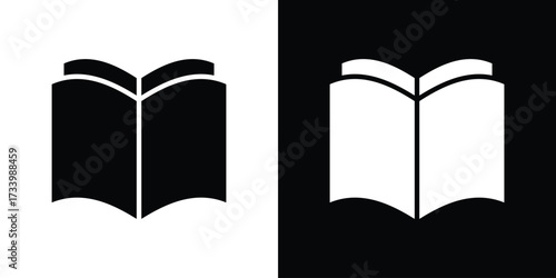 Book open icons set. vector icons designed in filled style