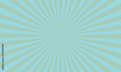 An abstract illustration featuring a radial burst pattern with alternating light blue and green stripes.