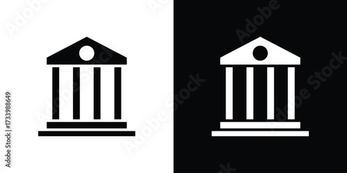 Bank icons set. vector icons designed in filled style