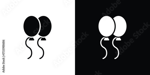 Balloons icons set. vector icons designed in filled style