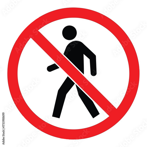 Vector art of no pedestrians allowed sign