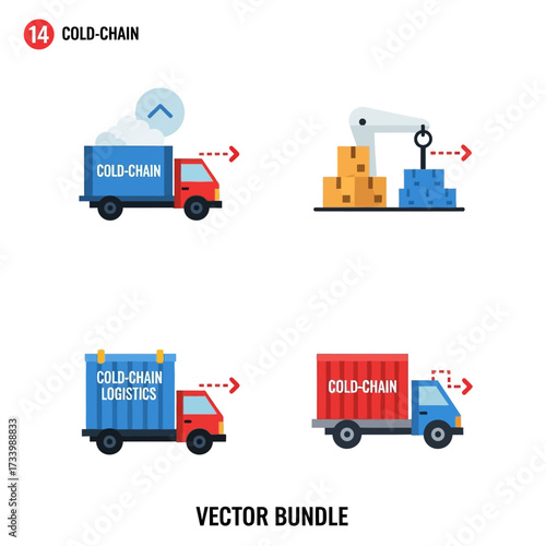 Cold Chain Logistics and Supply Management Vector Bundle.