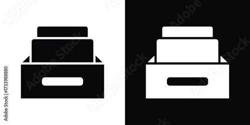 Archive icons set. vector icons designed in filled style