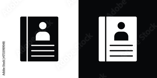 Address book icons set. vector icons designed in filled style