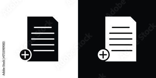 Add document icons set. vector icons designed in filled style