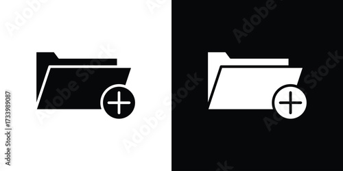 Add folder icons set. vector icons designed in filled style