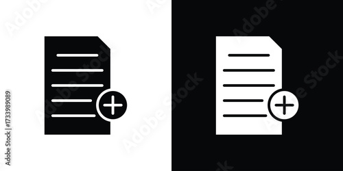 Add document icons set. vector icons designed in filled style