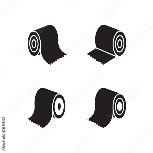 Fabric Roll Patterned Solid Sewing Icons
