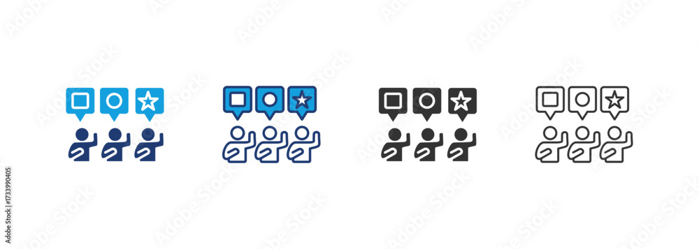 Fototapeta premium Ethnicity Icon Set Multiple Style Collection