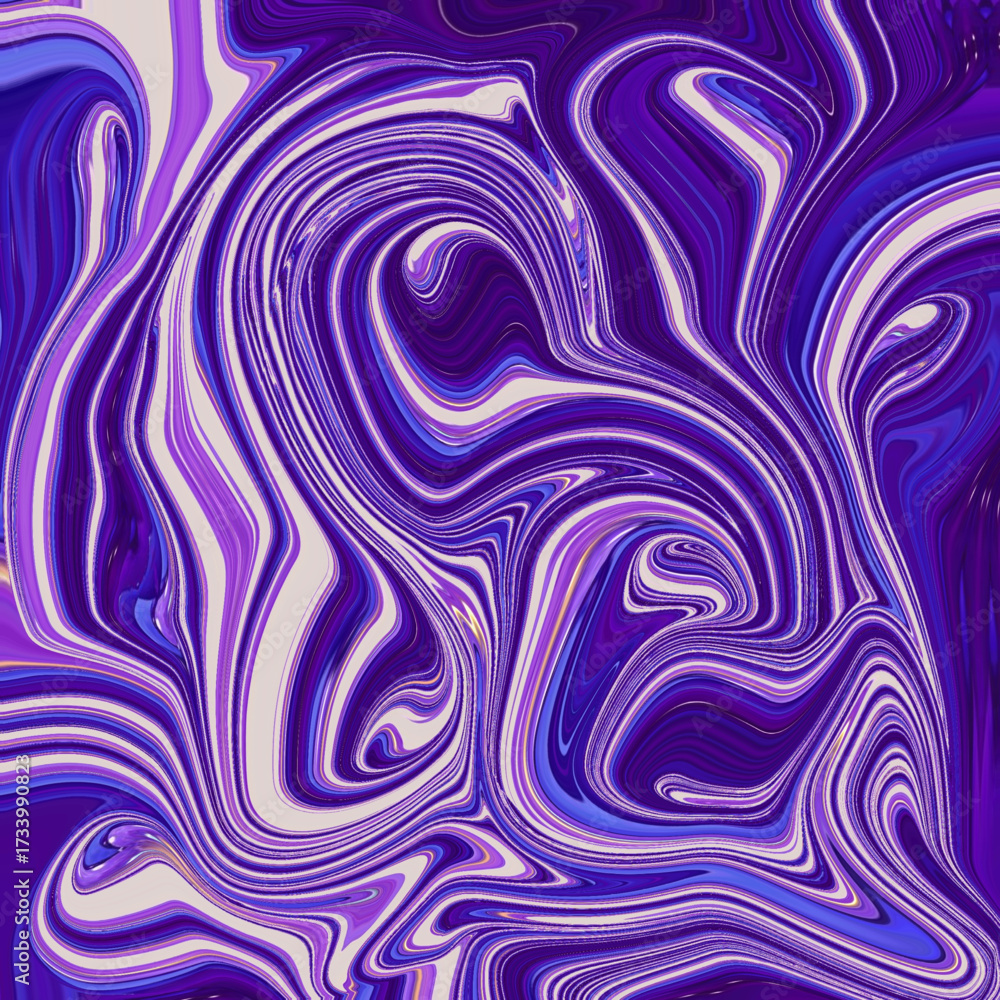 Fototapeta premium Dynamic purple abstract swirl with fluid lines and bright highlights. Ideal background texture for digital art, design, and creative projects. Golden keywords: abstract, swirl, texture, background, de