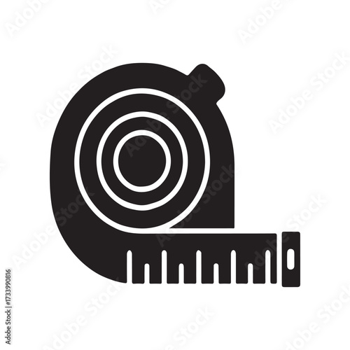 Measuring Tape Rolled Solid Tailor Icon