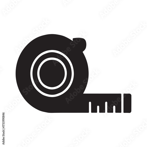 Measuring Tape Rolled Solid Craft Icon