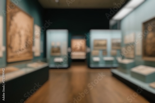 Wallpaper Mural Blurred Empty Gallery with Impressionist Paintings Inside Museum Torontodigital.ca