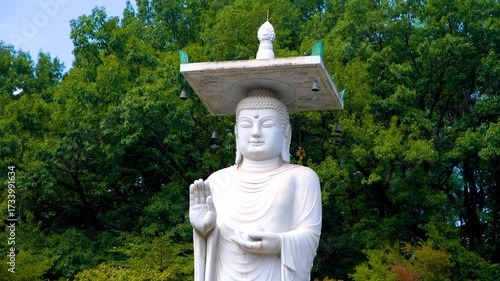 Large Buddha statue at the Bongeunsa Buddhist Temple in Seoul