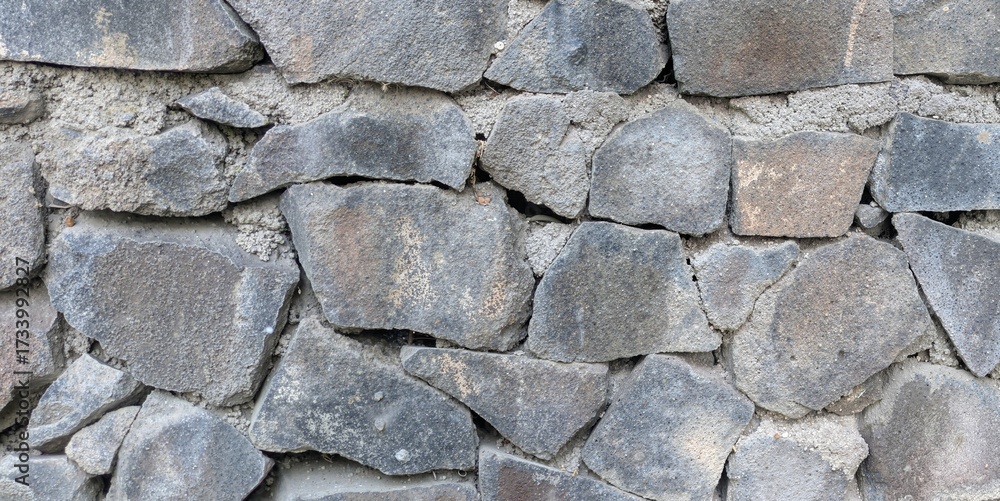 Obraz premium Stone wall texture background. Black stone wall texture. Black stone wall