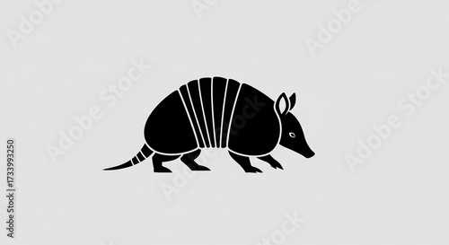 Armadillo silhouette against white background
