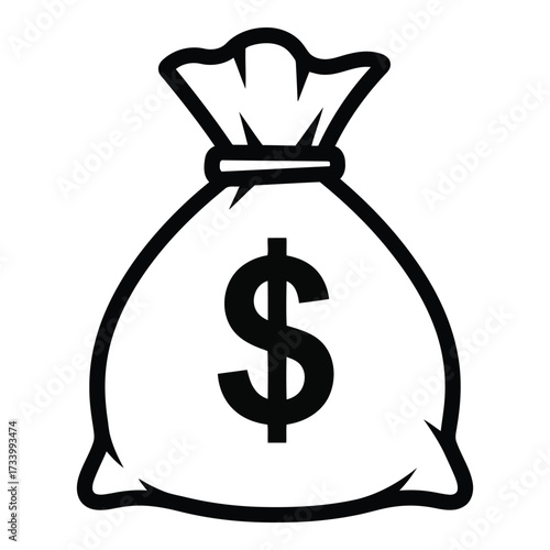 Vector art of money bag with dollar sign