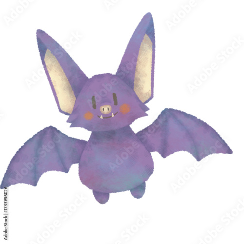 Adorable purple bat character for kids Halloween