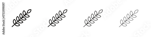 Wheat icons designed in outline, line and stroke style