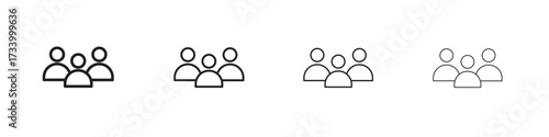 Users icons designed in outline, line and stroke style