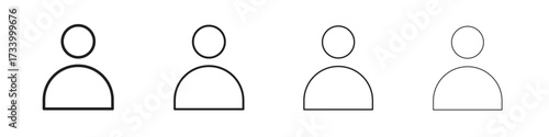 User icons designed in outline, line and stroke style