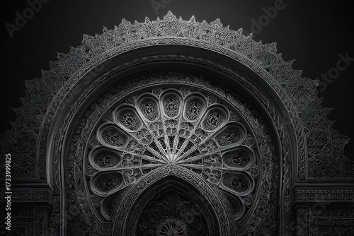 Intricate Architectural Detail - A Study in Symmetry and Shadow.